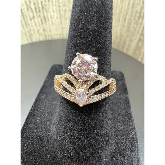 NEW 1ct Moissanite Crown Ring - 925 Sterling Silver, Sz 7 - Picture 6 of 8